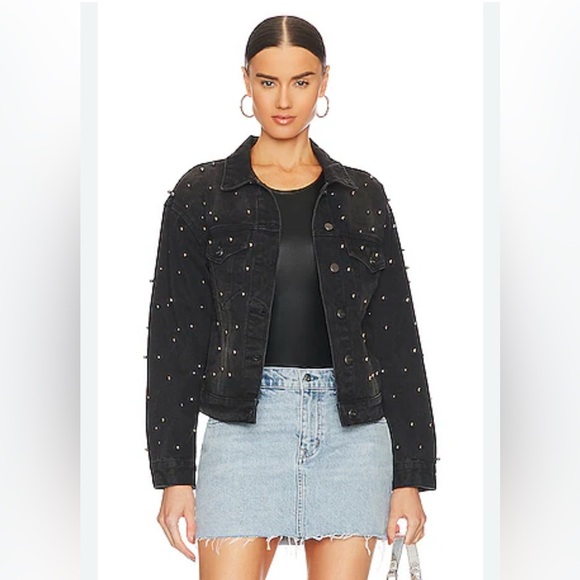 The Style Between Us Embellished Black Denim Jacket - Picture 1 of 12